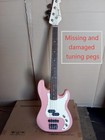 Open Box 4 String Electric Bass Guitar Rosewood Fretboard Maple Neck In Pink — photo 1