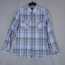 Banana Republic Men's Casual Button-Down Shirt Blue M Cotton Spandex