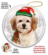 Cavachon Santa's Helper Holiday Ornament