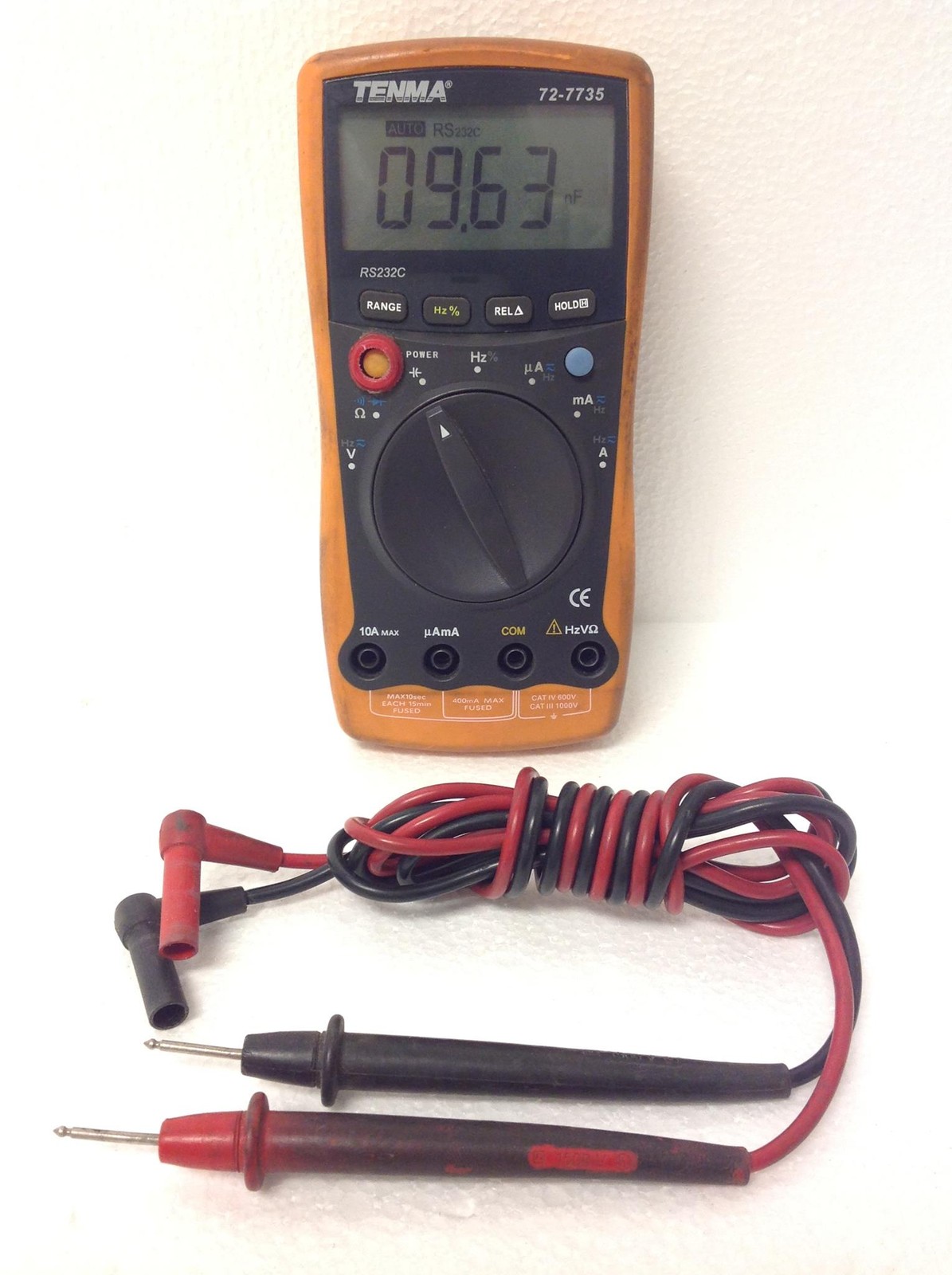 Tenma 72-7735 Intelligent Digital Multimeter w/ Test Lead & Battery, WORKING