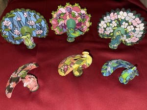 Hamilton Collection Beauty of the Tiffany Peacock Collection Complete Set of 6
