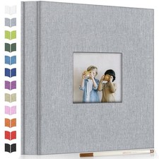 Scrapbook Album, Self Adhesive, 40 Pages, for 4x6 5x7 Pictures, Gray