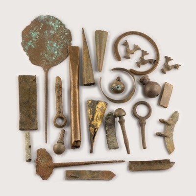 Collection of Ancient Bronze and Iron Artifacts Roman and Medieval Periods
