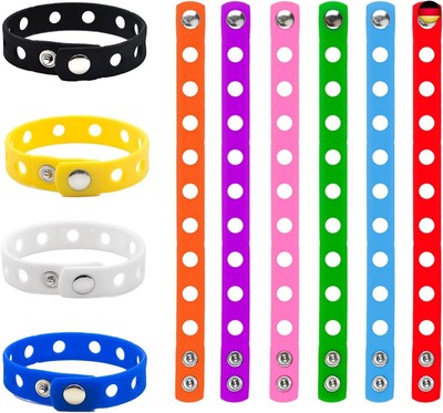 GOGO 10 PCS Rubber Bracelets for Kids Adjustable Wristbands Shoe Charms Party