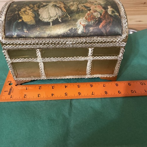 VTG Music Box Nicolas Lancret The Dancer Camrgo on Silk Made in Japan - Picture 14 of 16