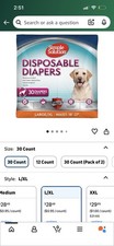 Simple Solution True Fit Disposable Dog Diapers Female Dogs Super Absorbent L/XL