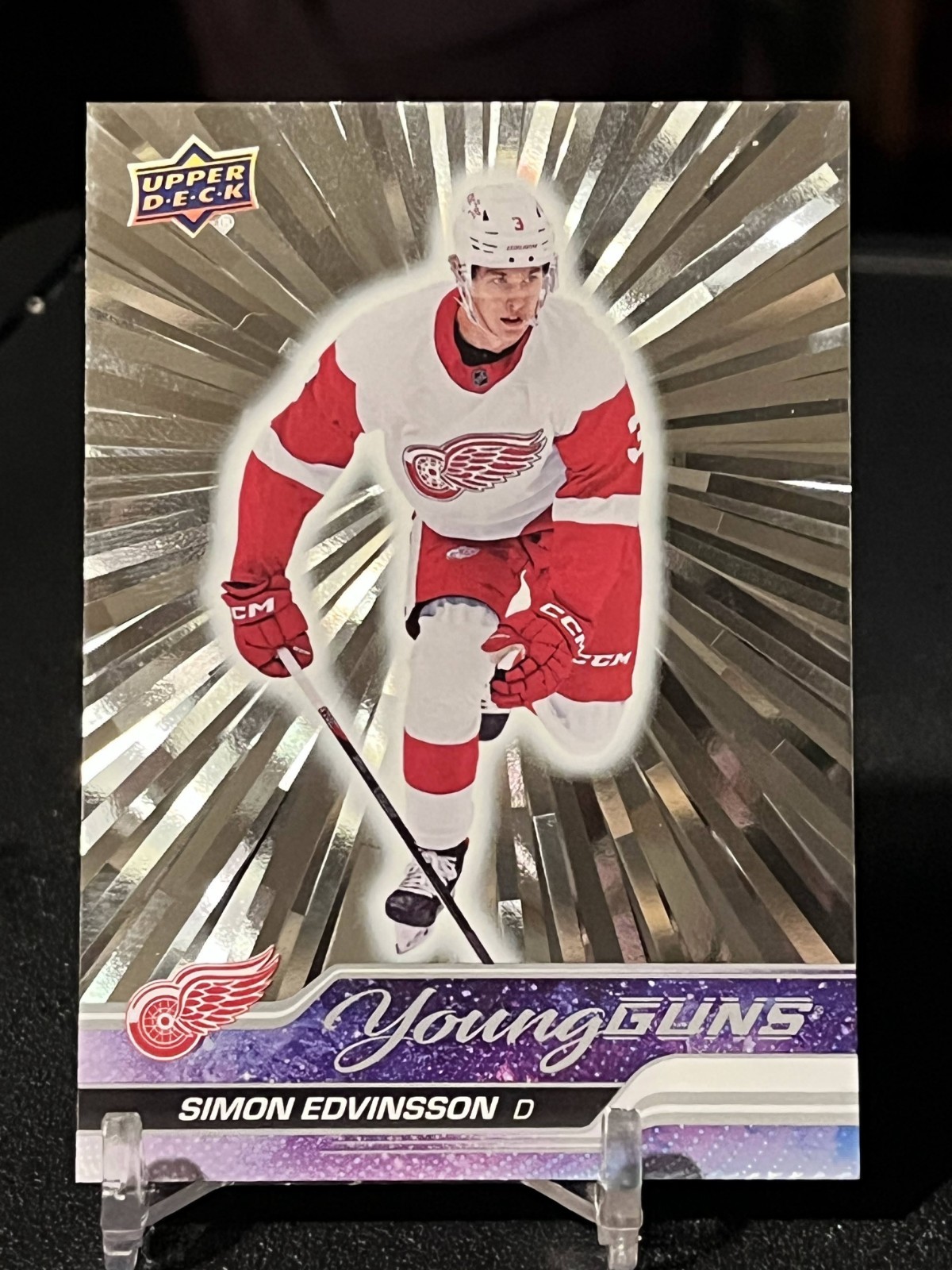 2023 UPPER DECK #228 SIMON EDVINSSON OUTBURST SILVER YOUNG GUNS RC ROOKIE