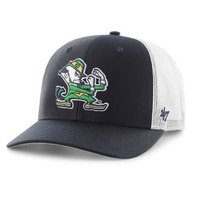 Notre Dame Fighting Irish 47 Brand Adjustable Trucker Hat - Navy - Leprechaun