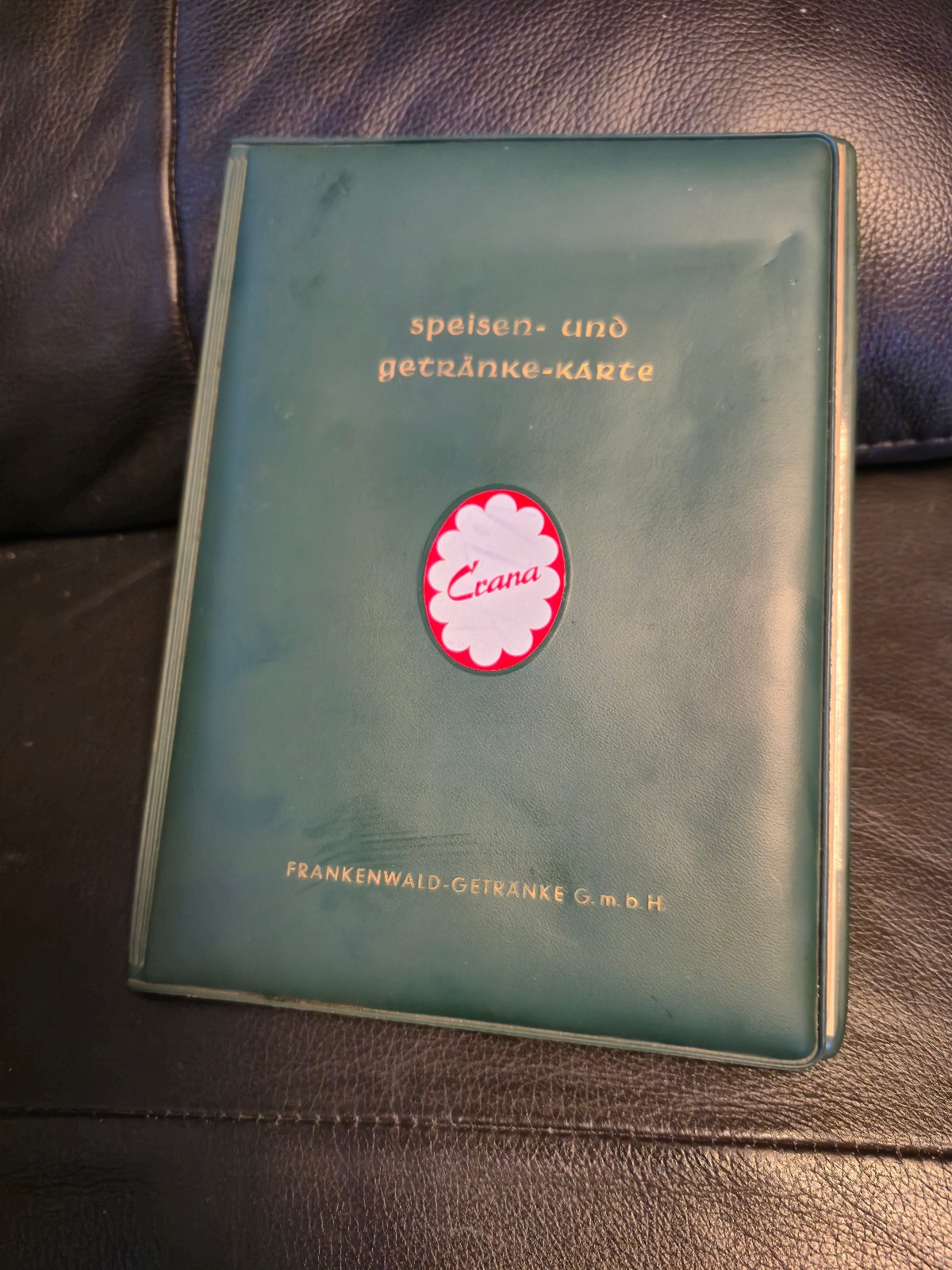 Crana Speisen- und Getränkekarte Gaststättenbedarf retro grün 70er 80er