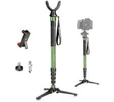 Shooting Stick Monopod with TriStand Tripod Base, with Rotating and Removeable