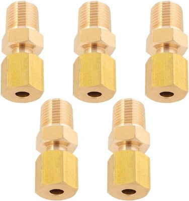 Brass 3/16-Inch OD x 1/8-Inch Male NPT Compression Connector Fitting(Pack of 5)