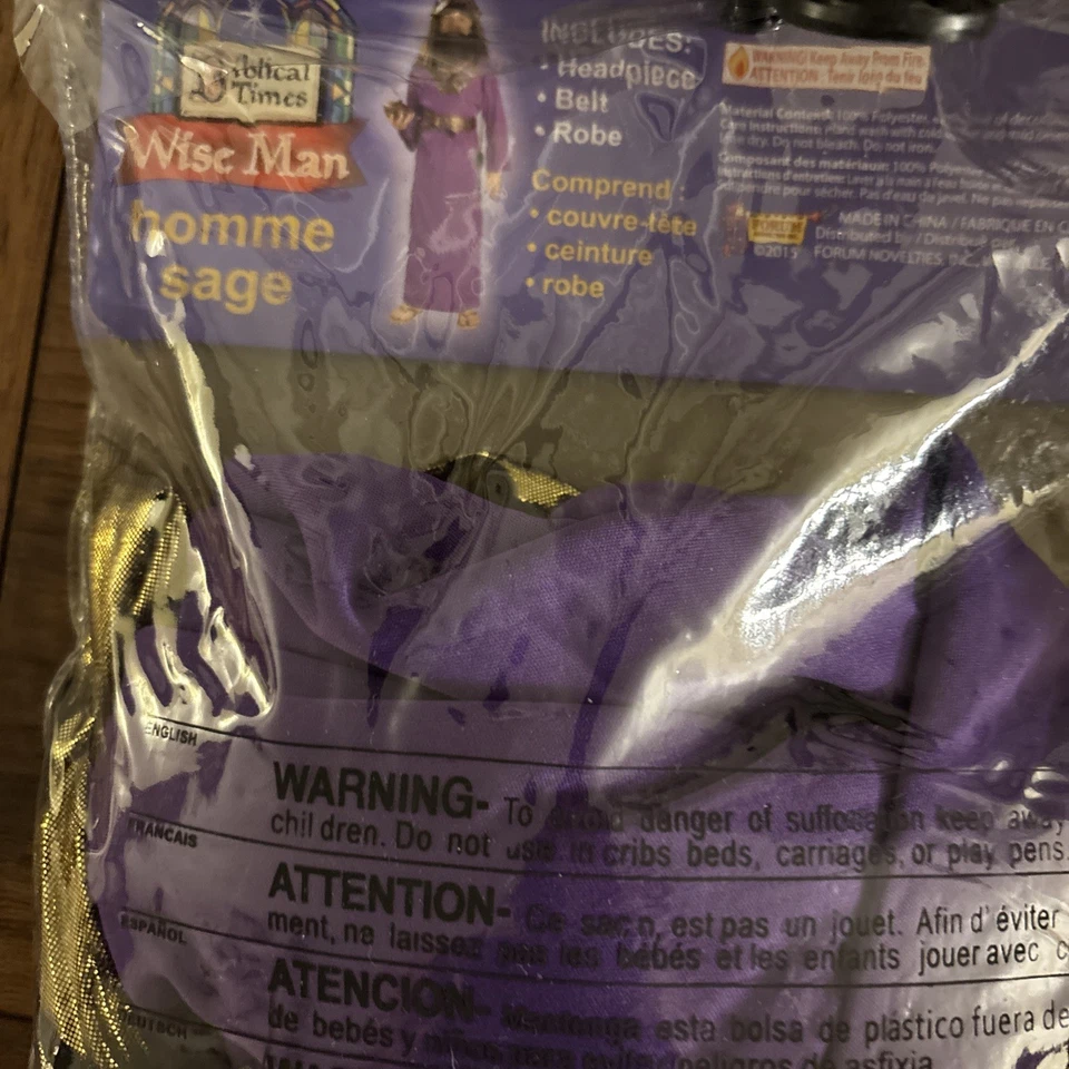 Disfraz de hombre sabio bíblico niño niño religioso Navidad pesebre mediano 8-10 Foto 4 de 4