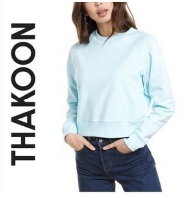 THAKOON Light Blue Crewneck Thick Sweater Small MSRP $135 NWT
