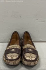 Coach Odette Brown Signature Canvas Penny Loafers Women's Size 7.5 COA