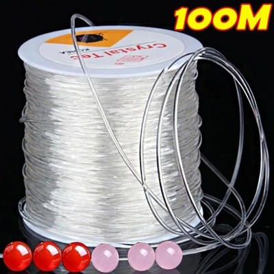 32.8FT 1mm Clear Elastic Beading Cord Stretch String for Bracelet Jewelry Making