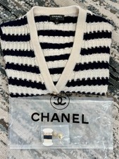 New CHANEL Crop Top Knit Cardigan 36/XS /Small