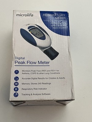 NEW Microlife Digital Peak Flow & FEV1 Meter Early Detection Spirometer Asthma