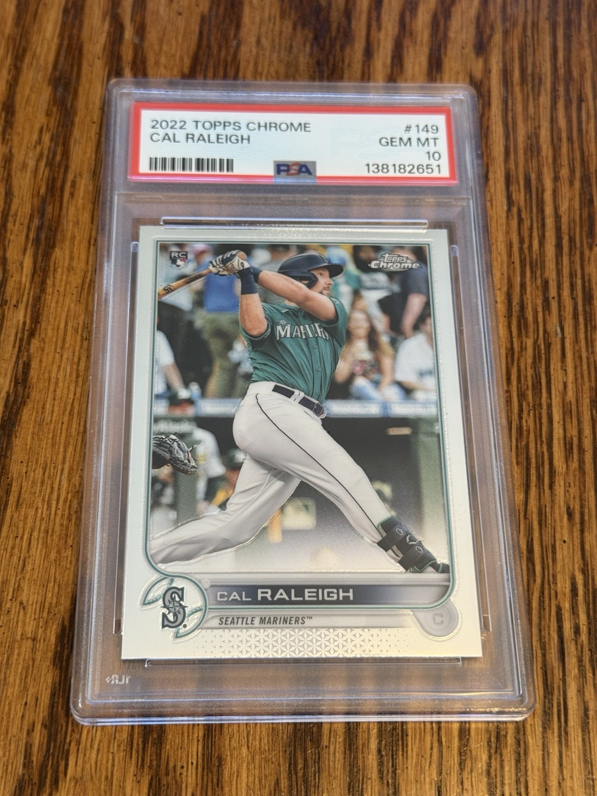 2022 Topps Chrome Cal Raleigh PSA 10 Gem Mint RC Rookie #149 Mariners