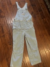 Vintage Big Mac Square Bak Hickory Striped Carpenter Overalls 40x30