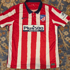 Nike Atletico Madrid Plus500 Red/White Striped Polo Collar Jersey XL