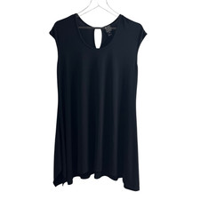 Clara Sunwoo Black Asymmetrical Hem Sleeveless Tunic Dress Black Medium