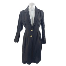 ASTR The Label Reed Black Linen Long Sleeve Midi Pencil Sheath Blazer Dress XS