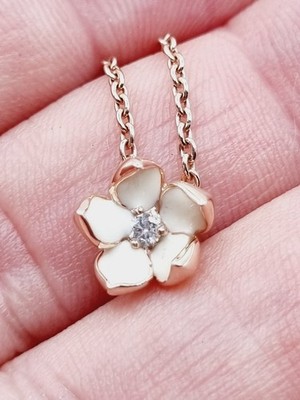 Shaun Leane DIAMANT Kirschblüte Halskette Rosegold auf Sterlingsilber NEU