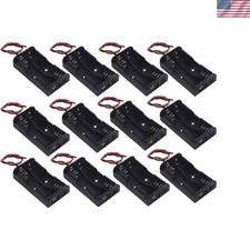 12 Pcs Black AA Battery Holder Case Box with Leads - Ideal for Electronics