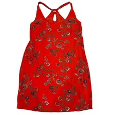 Old Navy Women's Red Floral Twist Back Keyhole Tank Dress Size Small travel boho