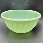 Vintage Fire King Jadeite 7" Swirl Design Oven Ware Mixing Bowl Green Retro