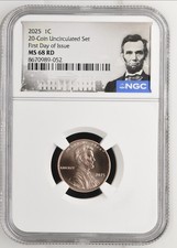 2025 P Lincoln SHIELD 1c Cent Penny NGC MS68 RD First Day Issue FDI -Last One?%