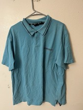 DKNY Active Men's Blue Short Sleeve Type Solid Logo Polo Shirt Size XXL