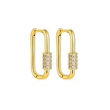 18k Layered Real Gold Filled Square hoop Earrings