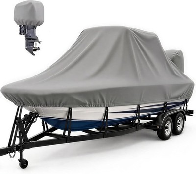 T Top Boat Cover 22-24ft 1200D Waterproof Center Console Gray