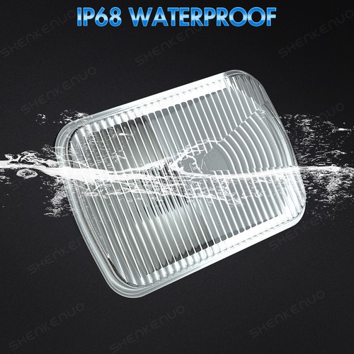 7x6 6k LED Stock Glass Headlight H4 Light Headlamp Pair For Jeep Wrangler YJ XJ - Picture 5 of 14