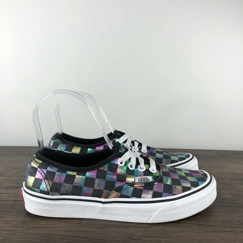 iridescent checkered vans womens