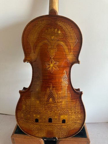 Master 4/4 Violin Solid flamed maple back old spruce top hand carved K3827 - Picture 3 of 7