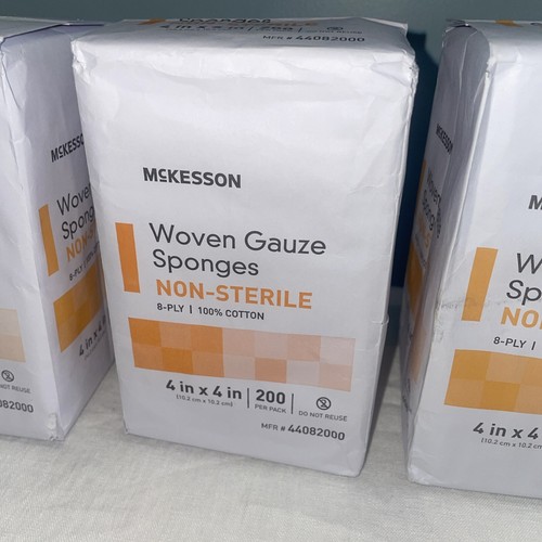 McKesson Woven Gauze Sponges Non-Sterile 8-Ply 100% Cotton 4”x4” 44082000 Lot - Picture 3 of 14