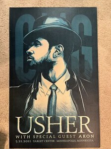 Usher Concert Poster Target Center Minneapolis MN 5/21/11 Rare 14x22”