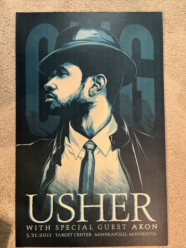 Usher Concert Poster Target Center Minneapolis MN 5/21/11 Rare 14x22”