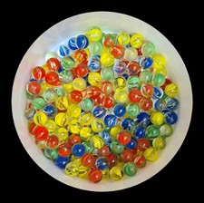 300 BIGLIE DI VETRO 1.6cm BELLISSIME e RARE..Anni 70-80-90..da COLLEZIONE