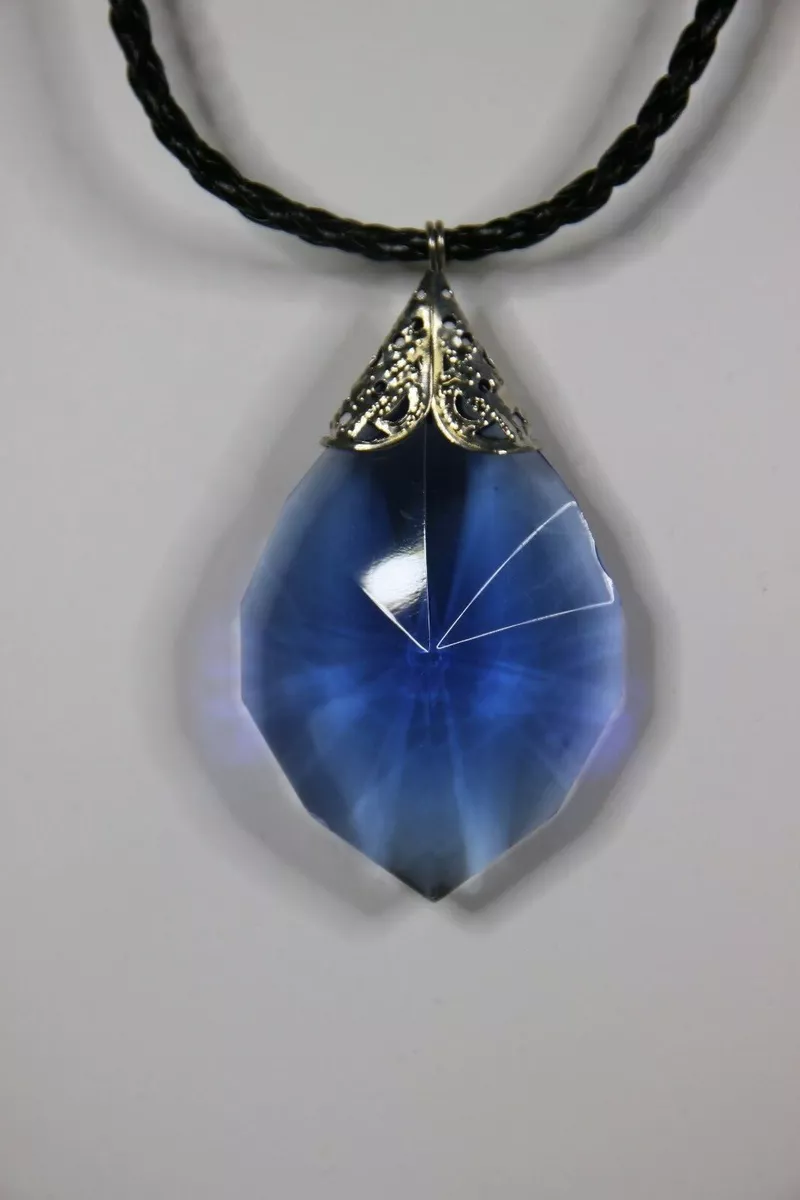 Leather crystal shop necklace