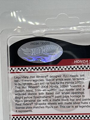 2022 Hot Wheels RLC Exclusive Honda S2000 Ryu Asada Edition