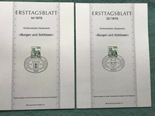 Je 1x Ersttagsblatt ETB Berlin/Bund; 14/1978 und 22/1978 "Burgen und Schl&ouml;sser"