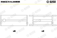 Glyco H982/5 0.25Mm Kurbelwellenlager For Bedford Caterham Chevrolet Daewoo Hold