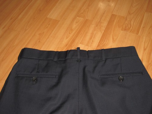 BALLIN Dress Pants Men's 33 x 32 Blue Super 110's Wool Flat Front Comfort Eze - Picture 4 of 5