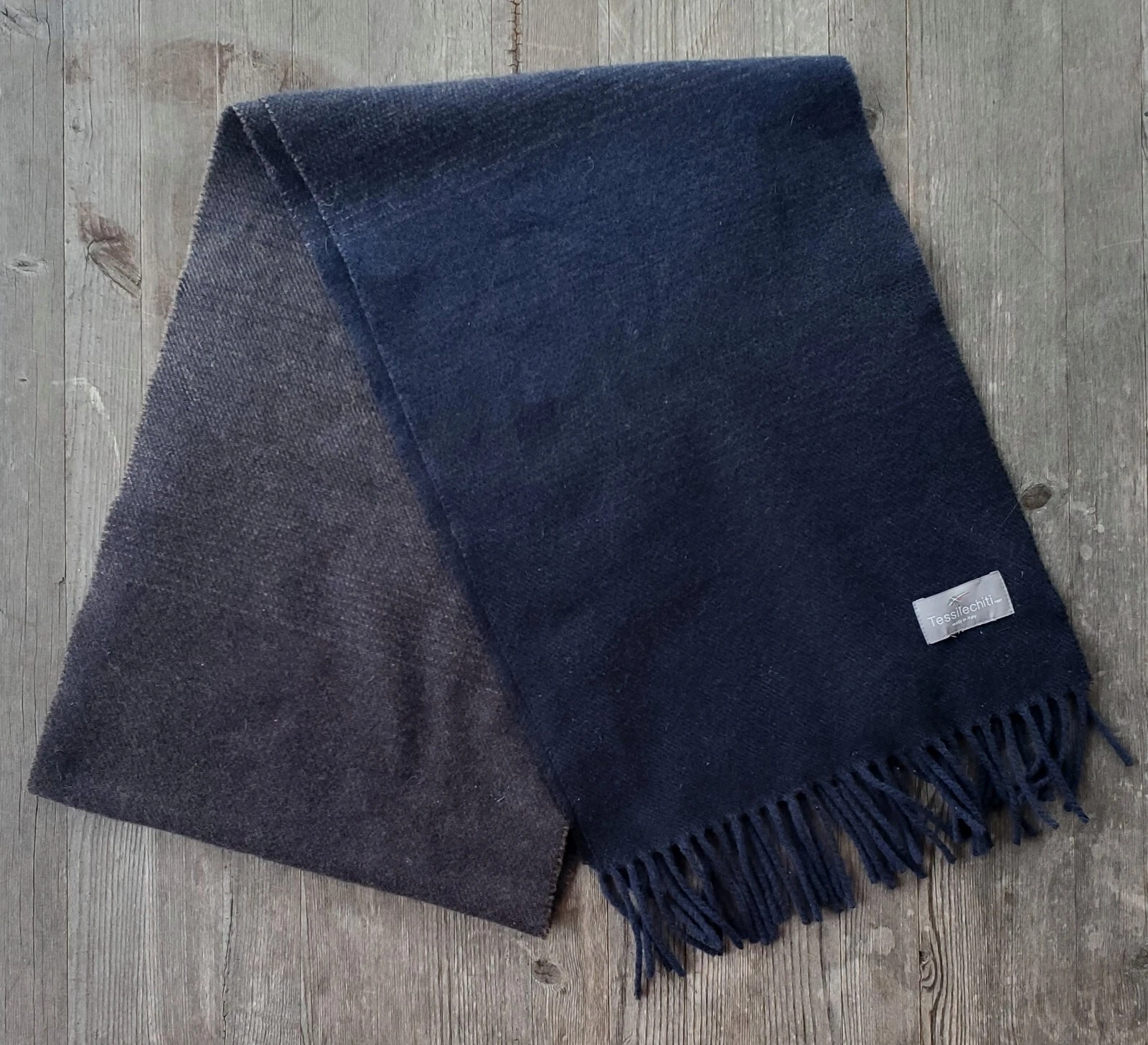 Tessile Chiti Italy Wool Scarf Ombre Blue / Gray