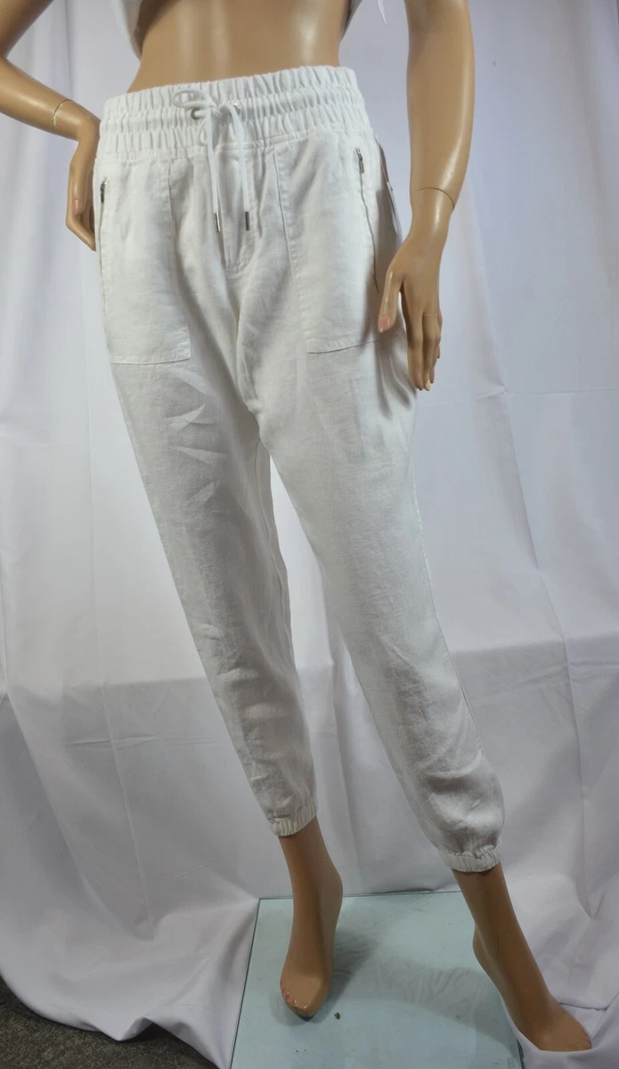 NWT $89 Athleta 20 Plus Size Calla White Cabo Linen Jogger Travel Pants  #530642