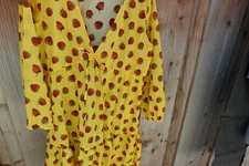 Edie Parker X J.Crew long-sleeve cover-up dress in strawberries-cotton lg  dal36