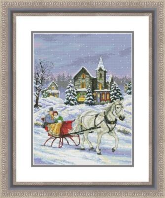 Cross stitch kit Winter evening 22x29cm Aida 16ct embroidery needlepoint kit